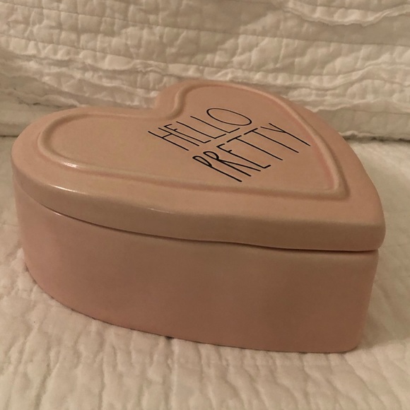 NEW Rae Dunn Hello Pretty Pink Ceramic Trinket Box - Picture 2 of 7